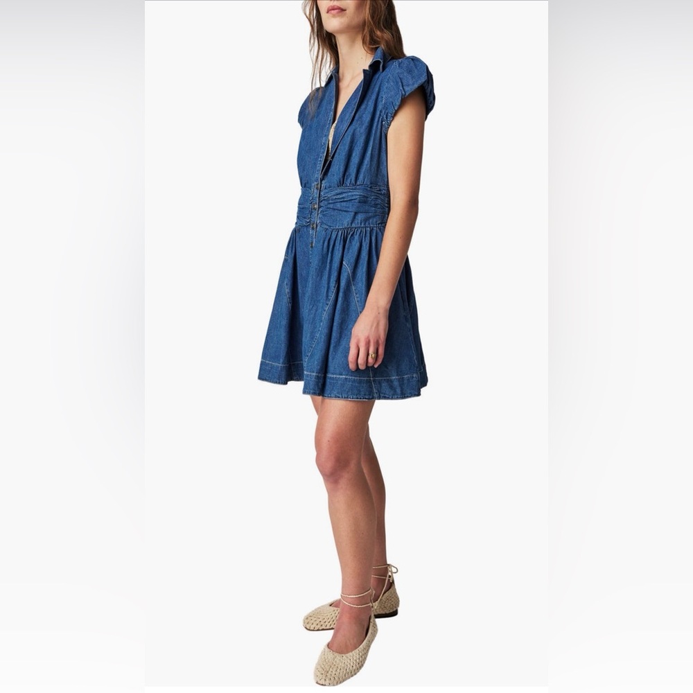 Free People Chester Denim Blue A line dress